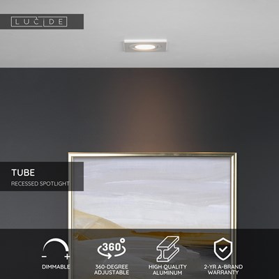 Lucide TUBE - Recessed spotlight - 1xGU10 - White